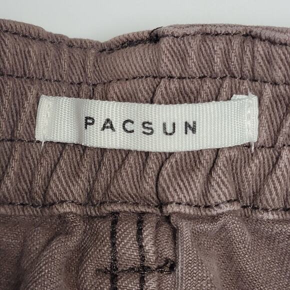 Pac Sun Elastic Waist Cargo Brown Medium 519 - Picture 3 of 14